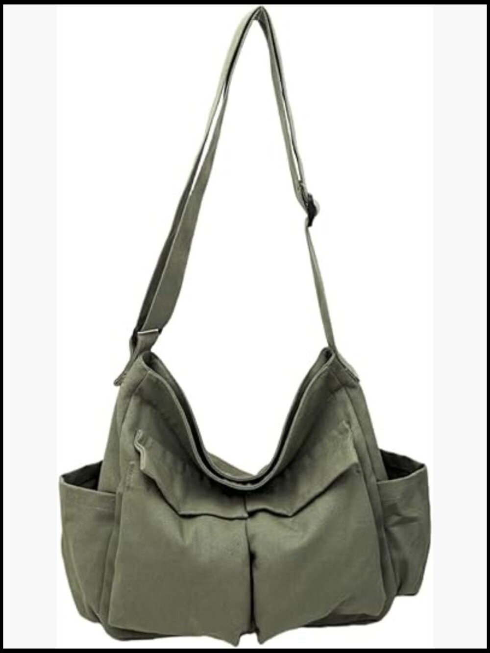 Canvas Tote Bag Large Crossbody Messenger Laptop School Work Travel Unstructured